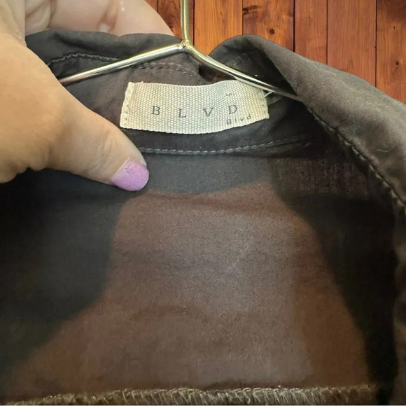 BLVD Brown Military Style Jacket size Small - Picture 6 of 6